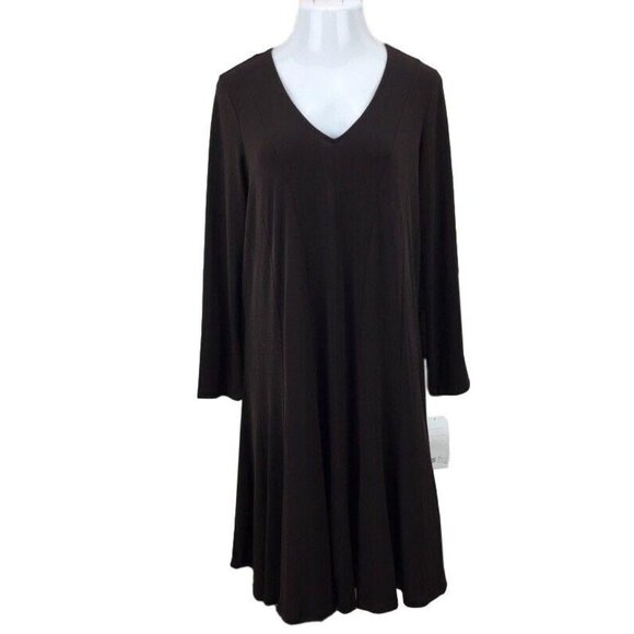 Liz Lange For Target Womens V-Neck A-Line Maternity Dress Brown Size L - Picture 1 of 8